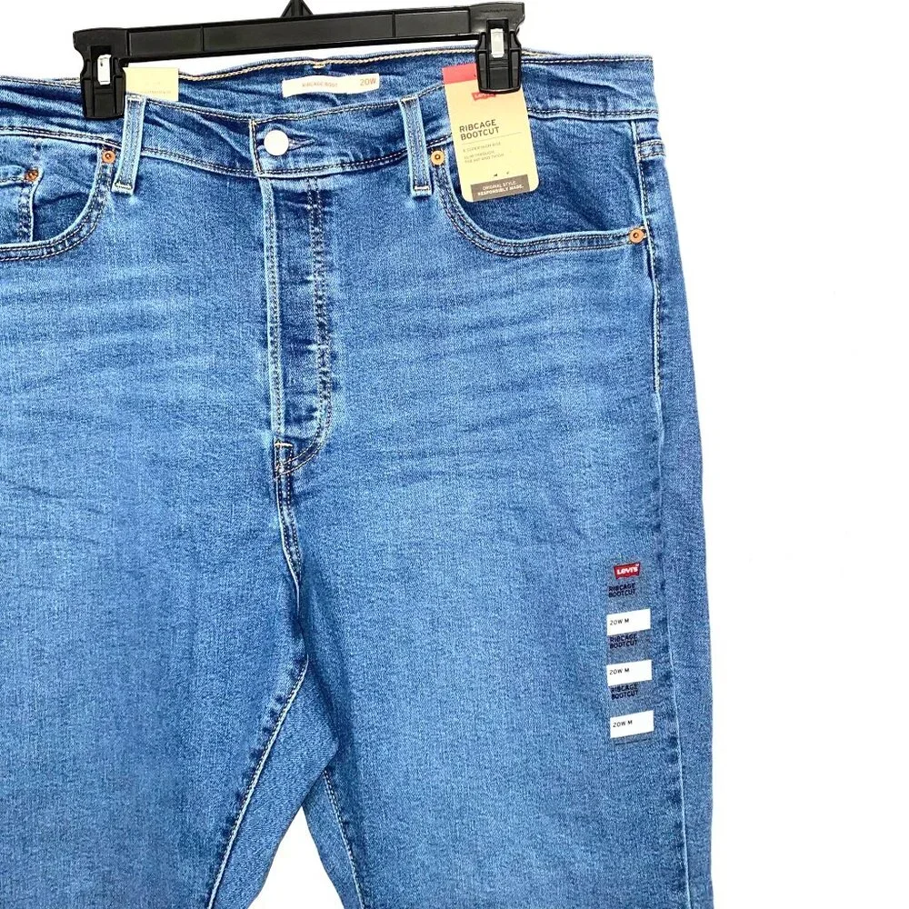 Levi's Women Ribcage Bootcut Button Fly Denim Jeans Size 20W - Picture 4 of 9